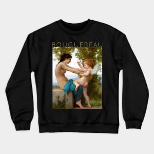 William-Adolphe Bouguereau - A Girl Defending Herself against Eros Crewneck Sweatshirt